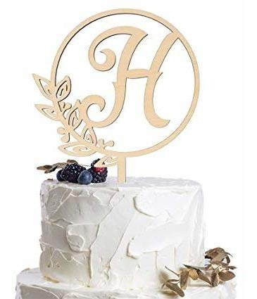 Letra H Personalizada De Madera Cake Topper Inicial Del Mono