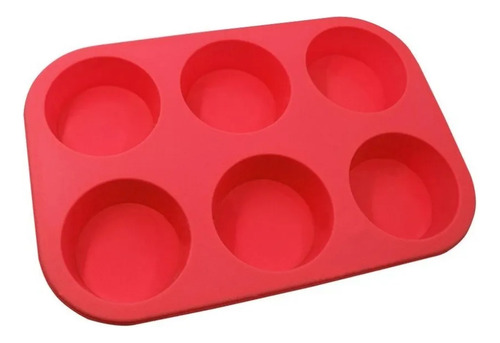 Set Moldes Muffins Silicona + Molde Teflon Cupcakes X6 Uni
