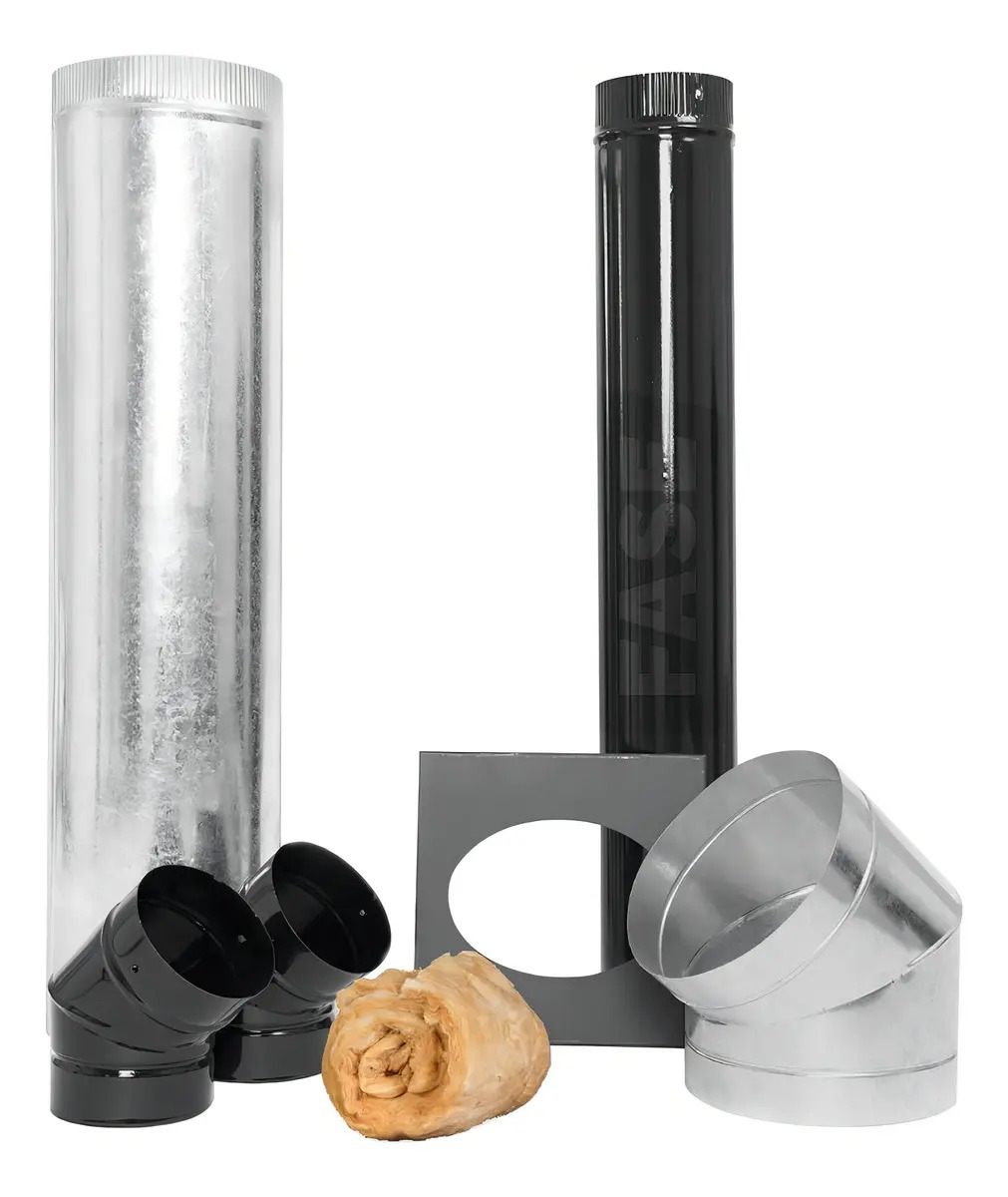 Calefactor Salamandra Tromen Kit Complemento Pared 4 Altura 100cm