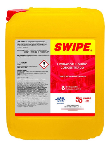 Swipe Desengrasante Industrial Garrafa De 20 Lts.