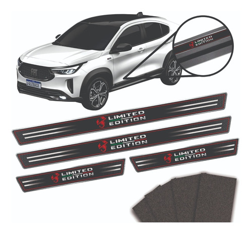 Kit 8 Adesivos Soleira Para Porta Compatível Fiat Fastback