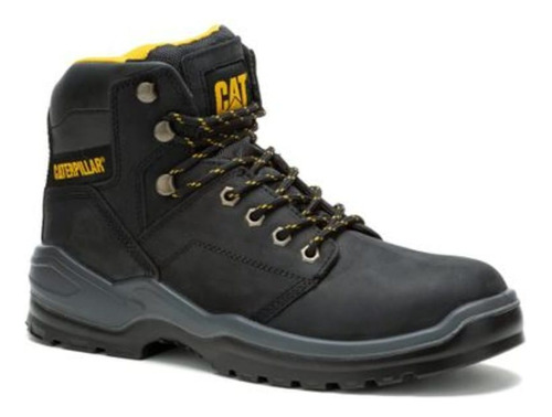 Zapato Cat Striver St Negro Amarillo Con Casquillo P91671