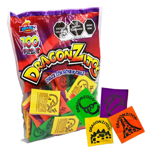 Dragonzitos Bolsa Con 100 Piezas 3 G C/u