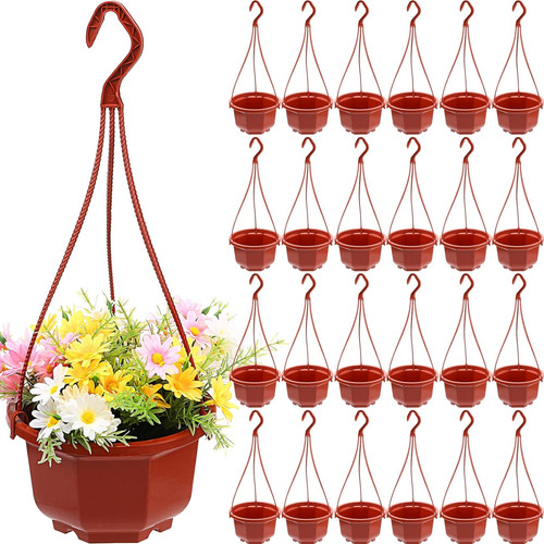 24 Pc Plásticas Plantador Colgante De Plantas De Flores CoLG