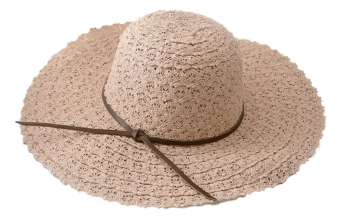 Sombrero De Playa Suave De Ganchillo Hecho A Mano, Plegable