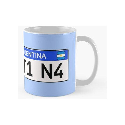 Taza Placa Coche Argentina Mercosur Calidad Premium