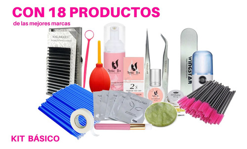 Kit Básico Para Extensiones De Pestañas Pestañas Mink 1x1