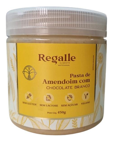 Pasta De Amendoim Com Chocolate Branco Regalle 450g