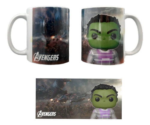 Taza Advengers Diseño Funko Pop De Hulk. 11 Oz