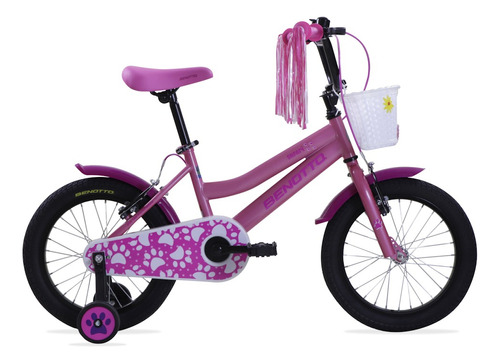 Bicicleta Bmx Safari R16 Ruedas Entrenadoras Niña Benotto Color Rosa