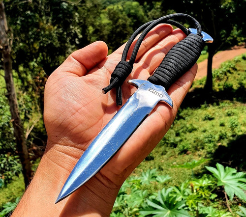 Faca Tática Punhal Militar Elmo Aço Inox Cabo Em Paracord