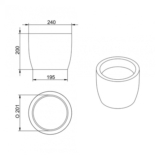 Vaso Redondo Europa 20cmx24cm Japi Cimento Bdwt