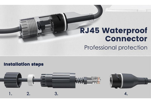 2x Cabo Conector Resistente 34,7 Cm Para Dishy Router Spx