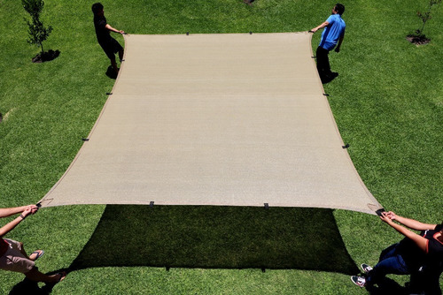 Malla Sombra 4x3 90% Beige Raschel Lista Para Colocar