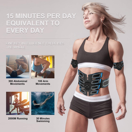 Cinturón Entrenador Abdominal Ab Machine Waist Trainer Model Azul