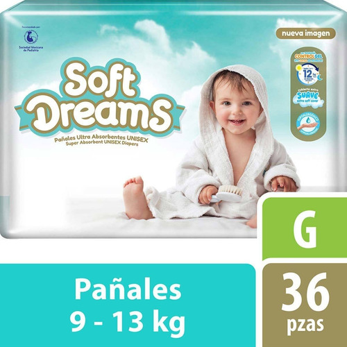 Pañales Soft Dreams Unisex Etapa 4 Talla Grande 36 Pañales