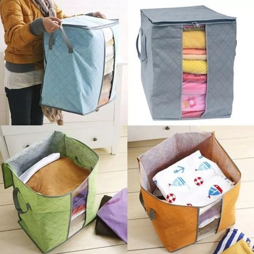 Imagen 6 de 6 de Bolsa Organizador Plegable Caja Almacenamiento Tela Ropa
