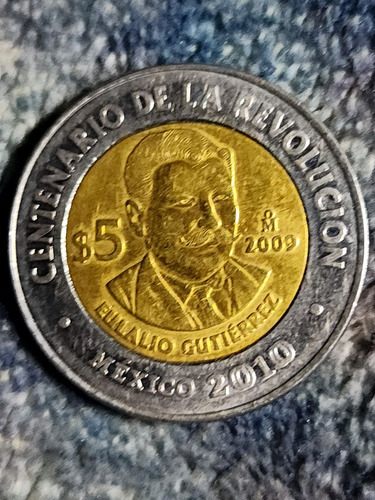 Moneda 5 Pesos Eulalio Martinez Centenario Rev Mex