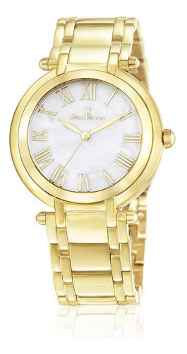 Relógio De Pulso Jean Vernier Aço Dourado Jv01001