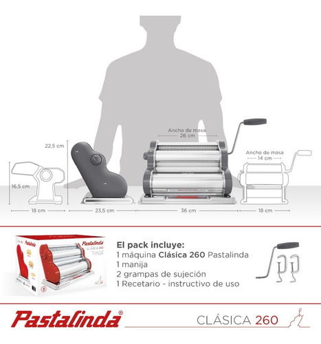 Imagen 8 de 9 de Pastalinda Máquina Clásica 260 Gris