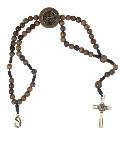 Pulseira Terço Com Cruz São Bento 4mm