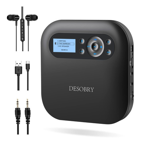 Desobry - Reproductor De Cd Con Bluetooth Con Altavoces, Rep