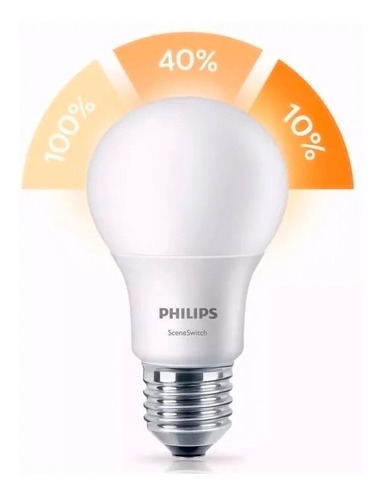 Pack X 2 Lampara Led Philips Sceneswitch 3 Intensidades 9w