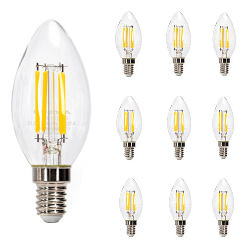 Lampara Foco Vintage Led Ahorrador C35 6w 10pcs Luz Cálida