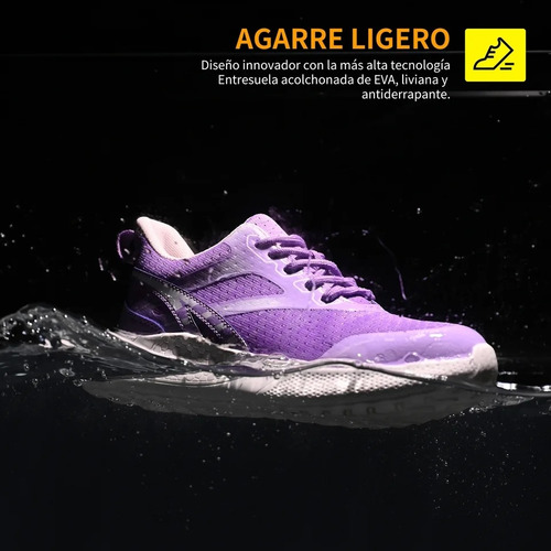 Zapatilla Reflectante Lila Punta De Acero