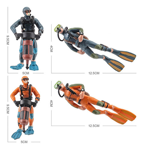 4x Buzo En Miniatura Figura De Acción Modelo Sea