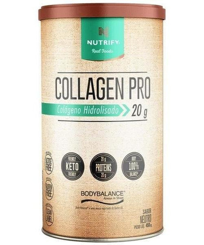 Colageno Collagen Pro Sem Sabor Neutro 450g Nutrify
