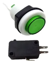 Comprar 10 Botones Verde Para Maquinita O Rockola Con Microswitch