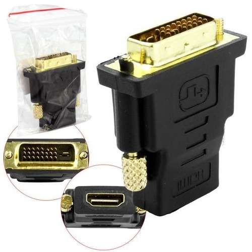 Adaptador Conversor De Hdmi Femea Para Dvi-d Dual 24-1 Macho