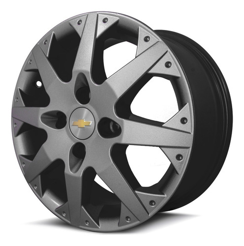 Rodas Chevrolet Kr R16 Aro 15 (4x100) (jogo) +bicos Cor Grafite Fosco