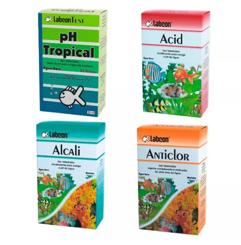 Kit  Labcon - Teste Ph + Acid + Alcali + Anticlor