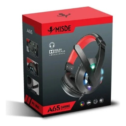 Audifonos Con Microfono Gaming A65 Gamer Pc Laptop Luz Led