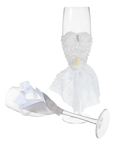 Set De Copas Para Boda, Flautas Y Copa Para Novios