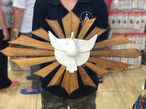 Divino Espírito Santo Madeira Oval - Marrom Claro