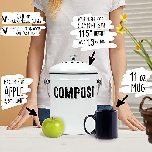 Elegante Contenedor De Compost De Cocina De Granja - 100% A