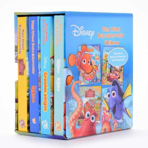 Libro Disney Biblioteca 4 Libros Mini Busca Y Enc. Pixar