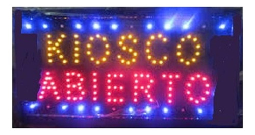 Cartel Led Kiosco Abierto Doble Palabra Leer Descripción