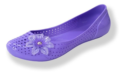 Sandalia Balerina Flat Pvc Flor Lavable Sandarely Camila