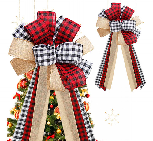 Adornos De Búfalo Rojo Negro Y Blanco Para Decoración Navide