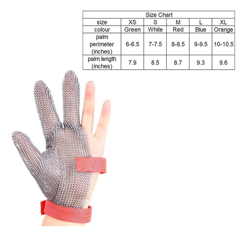 2pcs Guante Protector De Malla De 3 Dedos, Guantes De Acero
