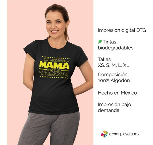 Imagen 4 de 4 de Playera Mamá Día De Las Madres La Mejor Mamá De La Galaxia
