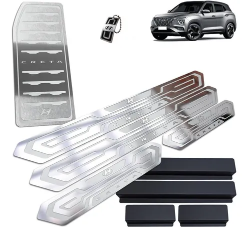 comprar Soleiras Cromadas Creta 2022 Com Descanso De Pé Inox Vinil