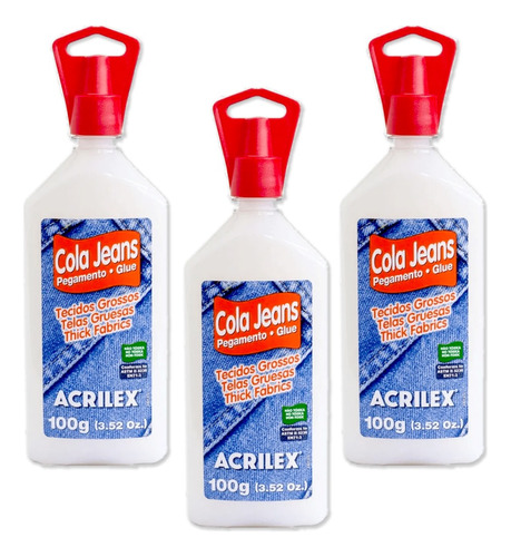 Kit 3 Cola Jeans E Tecidos Grossos Roupa Lona 100g Acrilex