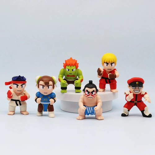 Figuras De Coleccion Street Fighter 8cm Ryu Ken Chun-li 6pcs