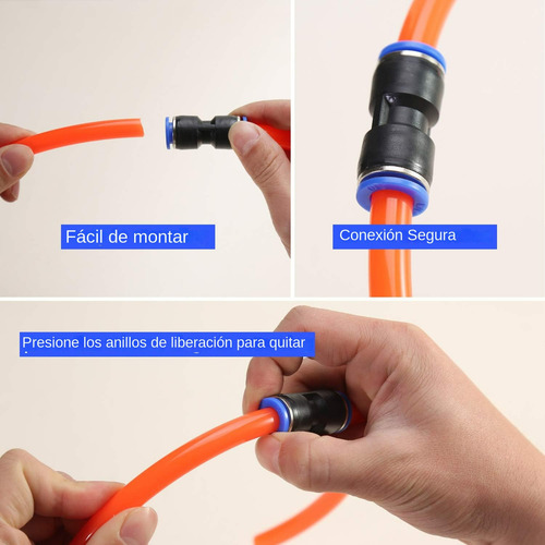 Hapemein® 50 Conectores De Empuje Rectos, 1/2, 3/8, 5/16, 1/4, 5/32