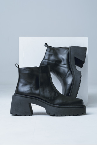 Bota Corta  Plataforma Taco Moda Mujer Art Lucrecia